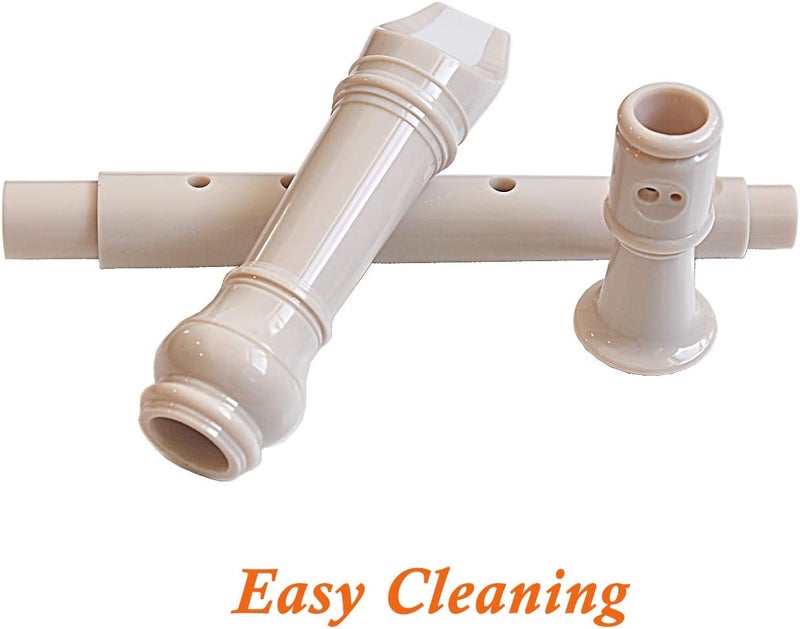 Farcaya 2-Piece Soprano Recorder Instrument for Beginners German Style C Key 8 Hole Descant with Clean Rods 2 Storage Cases (White+White) - Image 2